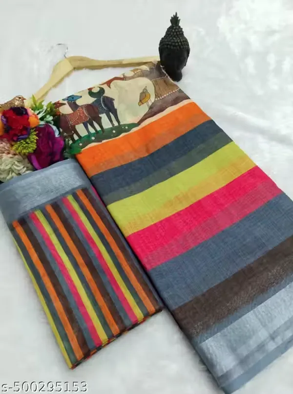 Pure_Jamdhani_Cotton_Saree_Matching_Blouse_Piece_For_Women
