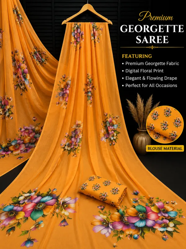Orange_Pure_Georgette_Saree_Matching_Blouse_Piece_For_Women