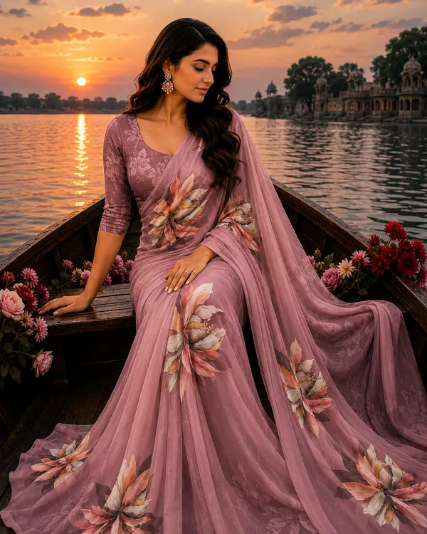 Light_Pink_Pure_Georgette_Saree_Matching_Blouse_Piece_For_Women