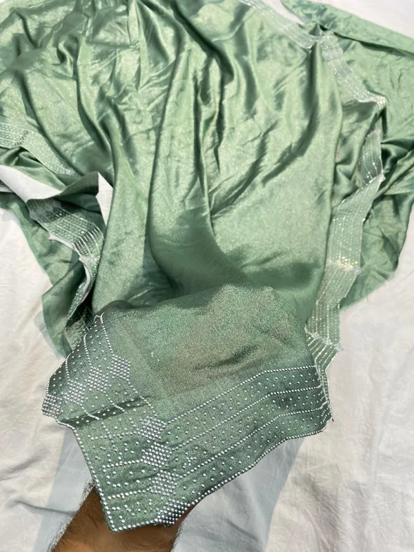 Mint_Green_Mulberry_Silk_Saree_Matching_Blouse_Piece_For_Women