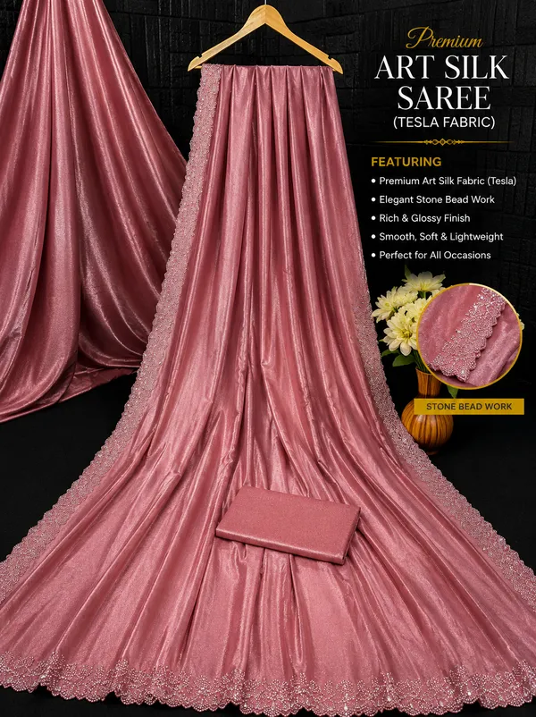 Pink_Mulberry_Silk_Saree_Matching_Blouse_Piece_For_Women