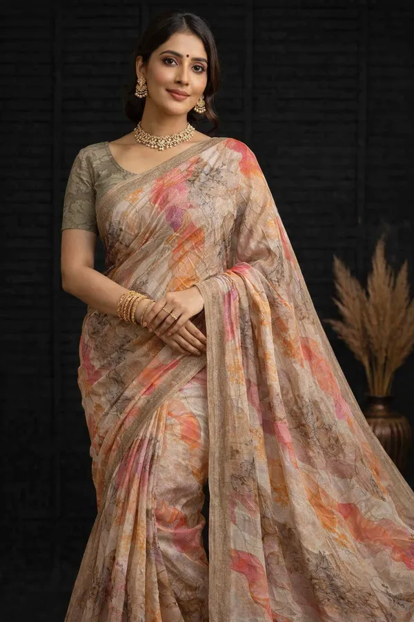 Pure_Georgette_Saree_Matching_Blouse_Piece_For_Women
