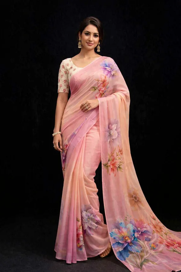 Pure_Georgette_Saree_Matching_Blouse_Piece_For_Women