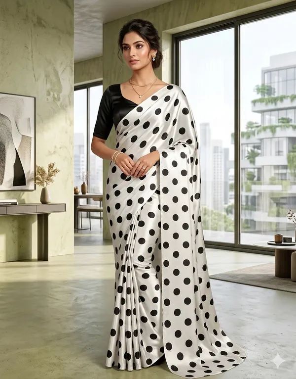 Off-White_And_Black_Moss_Silk_Crepe_Saree_Matching_Blouse_Piece_For_Women