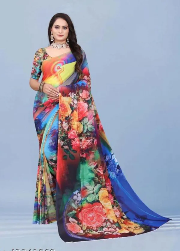 Pure_Georgette_Saree_Matching_Blouse_Piece_For_Women
