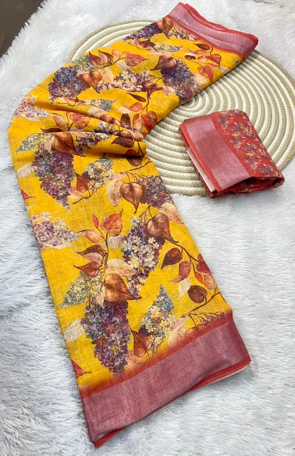 Yellow_Pure_Jamdhani_Cotton_Saree_Matching_Blouse_Piece_For_Women