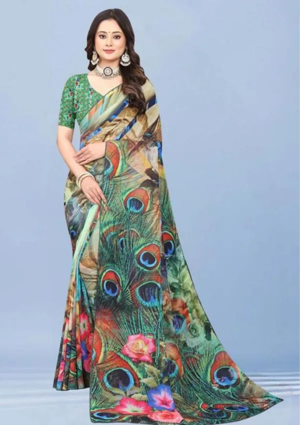 Pure_Georgette_Saree_Matching_Blouse_Piece_For_Women