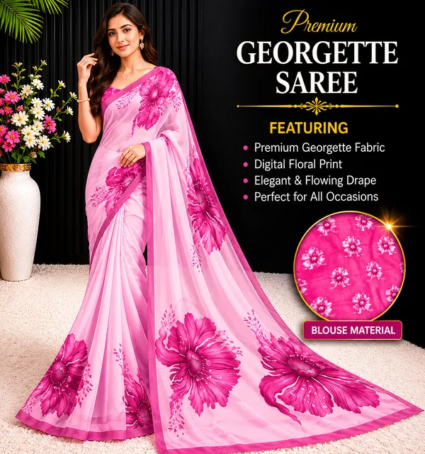 Pink_Pure_Georgette_Saree_Matching_Blouse_Piece_For_Women