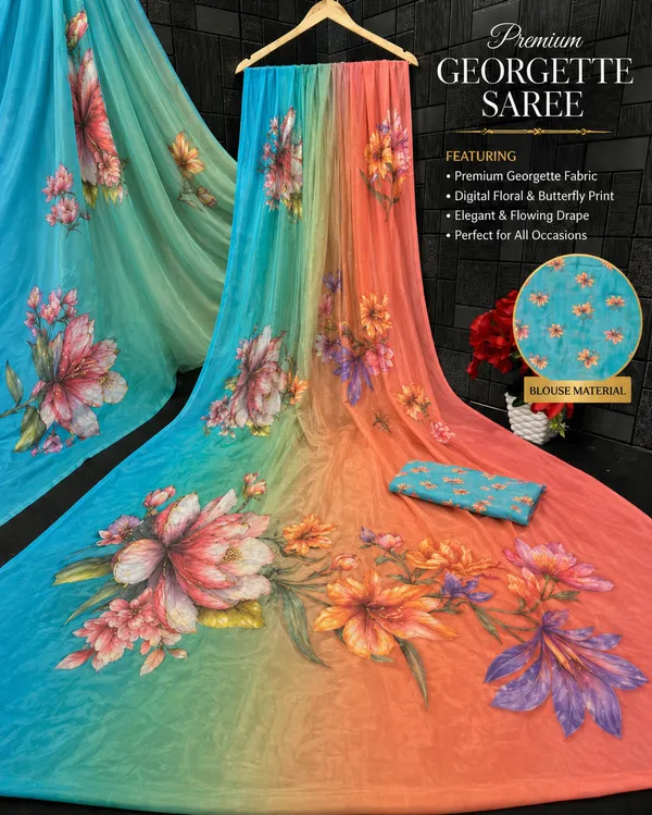 Pure_Georgette_Saree_Matching_Blouse_Piece_For_Women