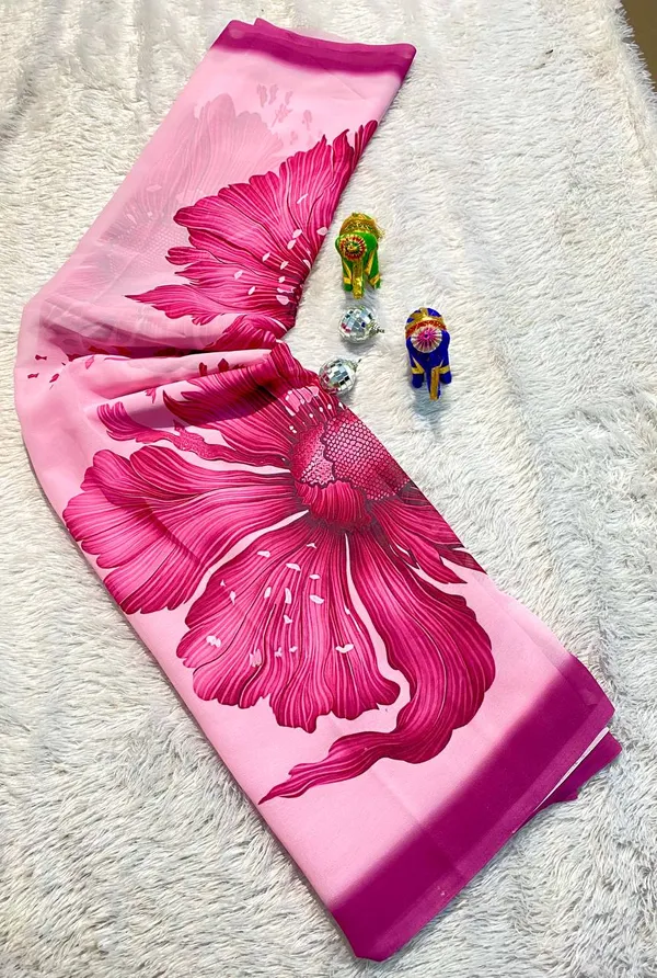 Pink_Pure_Georgette_Saree_Matching_Blouse_Piece_For_Women