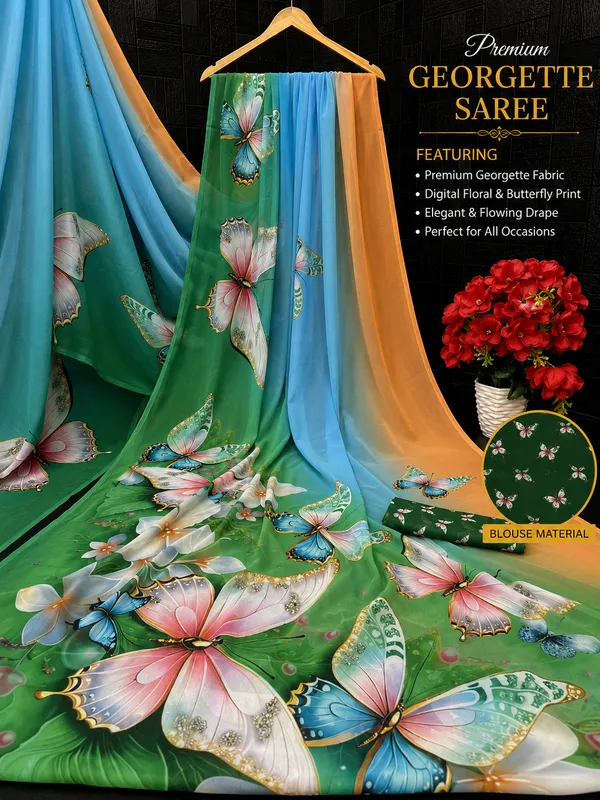 Pure_Georgette_Saree_Matching_Blouse_Piece_For_Women