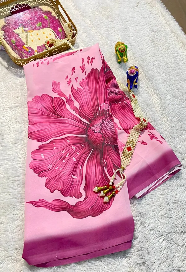 Pink_Pure_Georgette_Saree_Matching_Blouse_Piece_For_Women