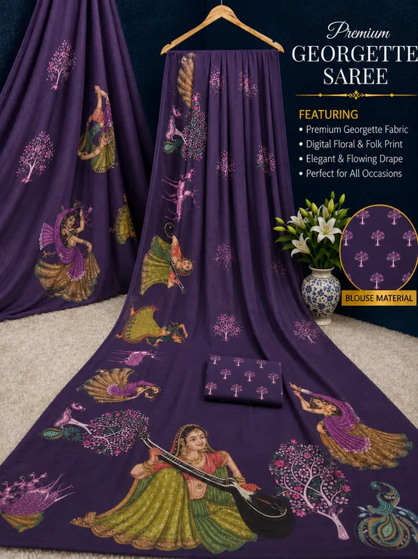 Purple_Moss_Silk_Crepe_Saree_Matching_Blouse_Piecefor_Women