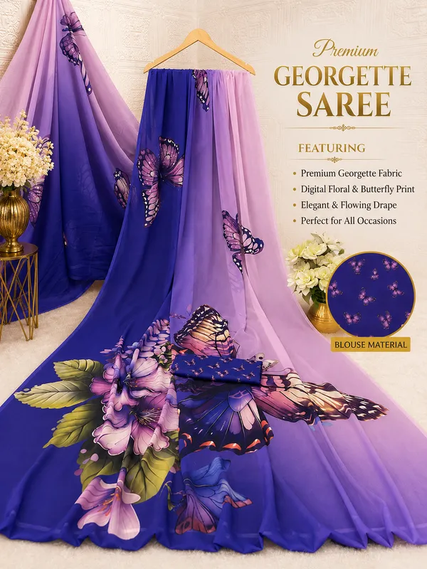 Purple_Pure_Georgette_Saree_Matching_Blouse_Piece_For_Women