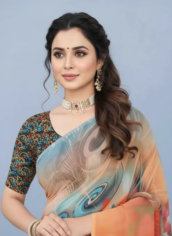 Pure_Georgette_Saree_Matching_Blouse_Piece_For_Women