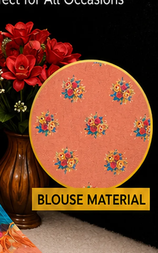 Peach_Pure_Georgette_Saree_Matching_Blouse_Piece_For_Women