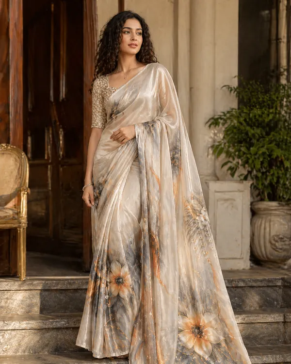 Off-White_Pure_Georgette_Saree_Matching_Blouse_Piece_For_Women