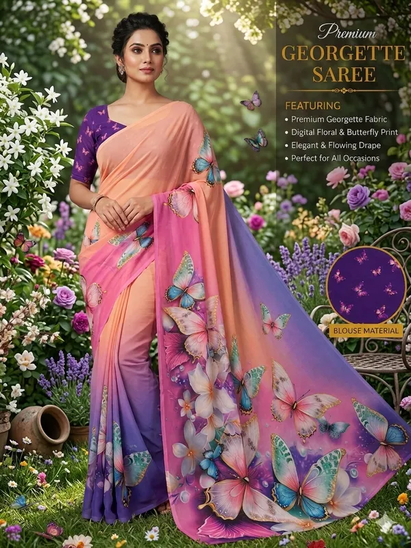 Pure_Georgette_Saree_Matching_Blouse_Piece_For_Women