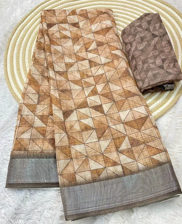 Beige_And_Grey_Pure_Jamdhani_Cotton_Saree_Matching_Blouse_Piece_For_Women