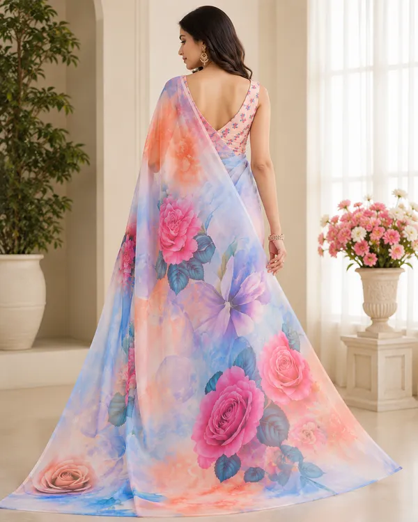 Pure_Georgette_Saree_Matching_Blouse_Piece_For_Women