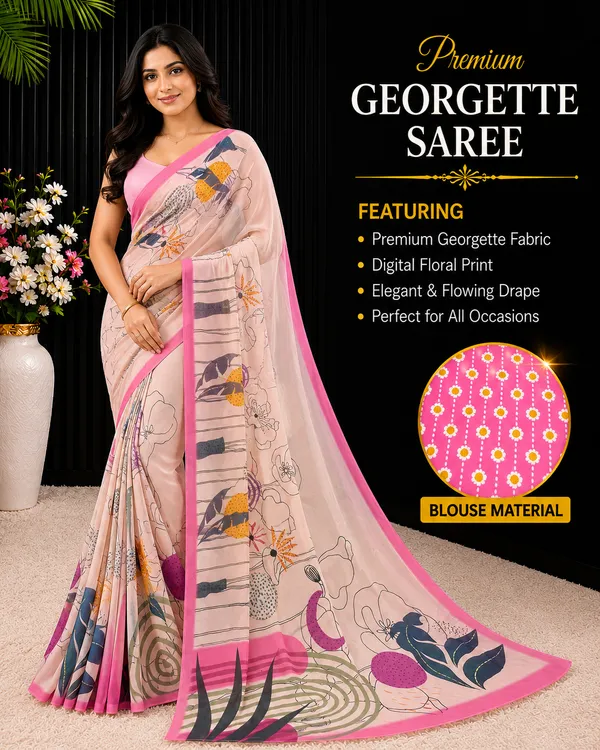 Pink_Pure_Georgette_Saree_Matching_Blouse_Piece_For_Women