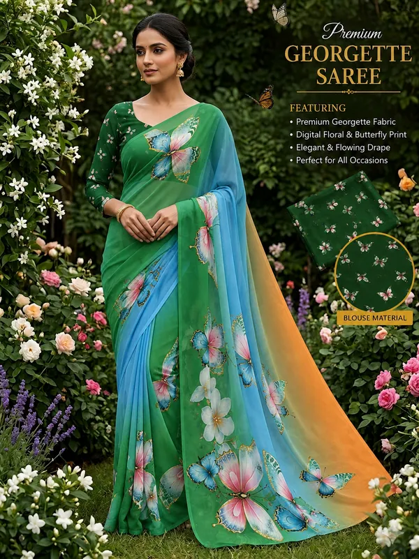 Pure_Georgette_Saree_Matching_Blouse_Piece_For_Women