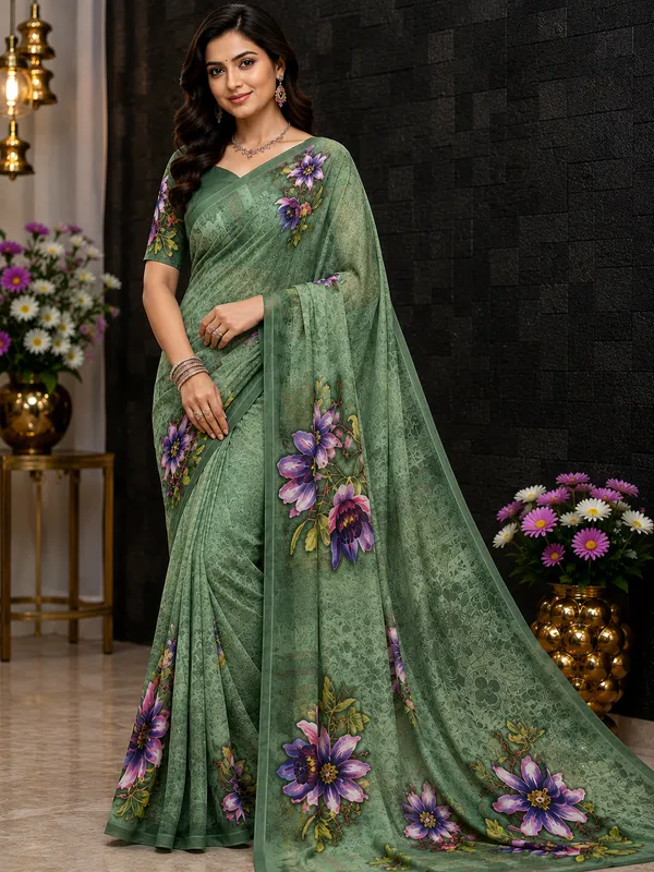 Pure_Georgette_Saree_Matching_Blouse_Piece_For_Women