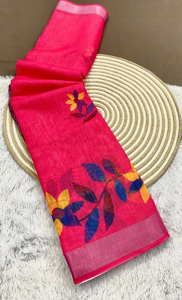 Pink_Pure_Jamdhani_Cotton_Saree_Matching_Blouse_Piece_For_Women
