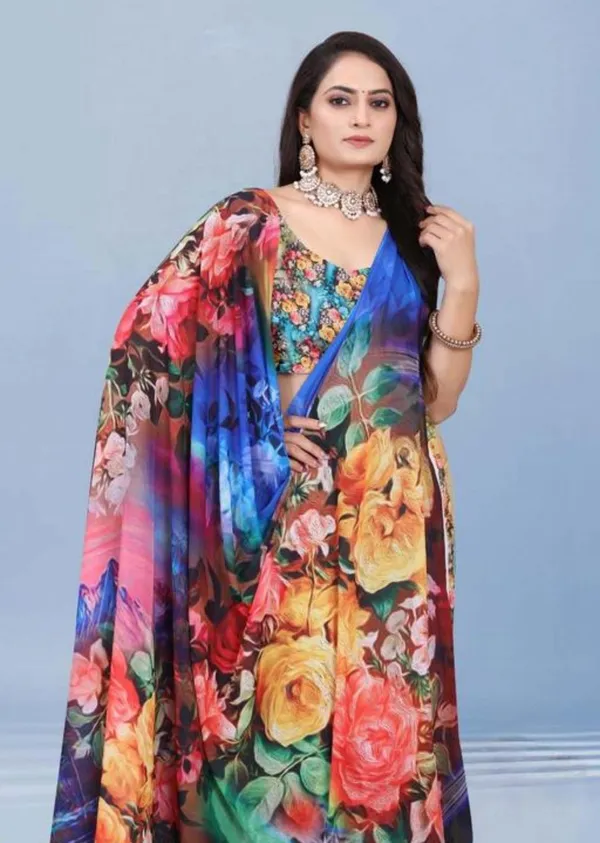 Pure_Georgette_Saree_Matching_Blouse_Piece_For_Women