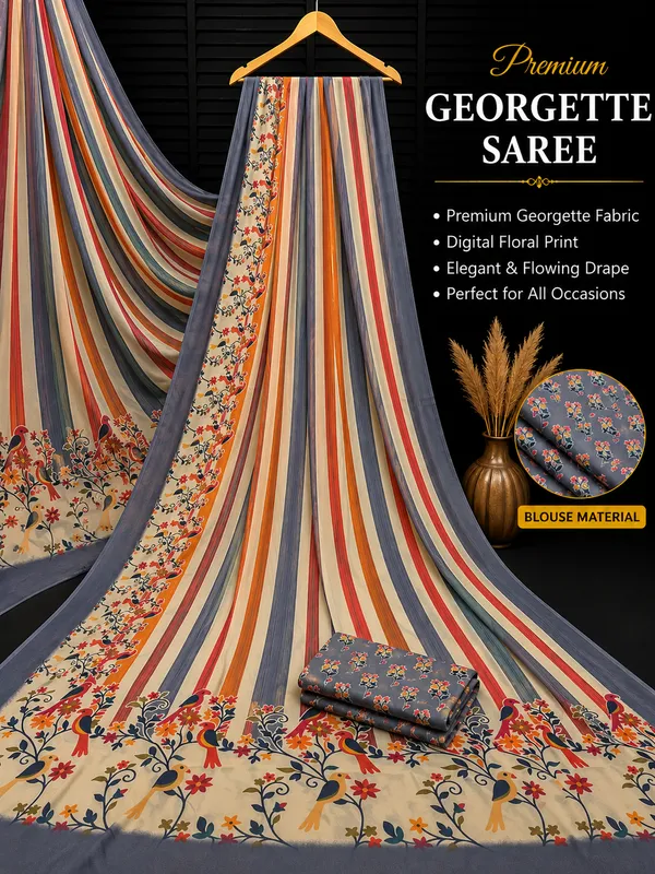 Pure_Georgette_Saree_Matching_Blouse_Piece_For_Women