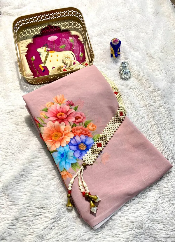Light_Pink_Pure_Georgette_Saree_Matching_Blouse_Piece_For_Women