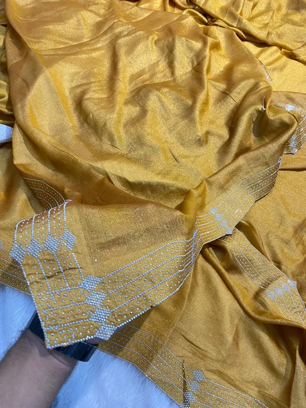 Mustard_Yellow_Mulberry_Silk_Saree_Matching_Blouse_Piece_For_Women