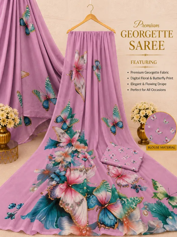 Pink_Pure_Georgette_Saree_Matching_Blouse_Piece_For_Women