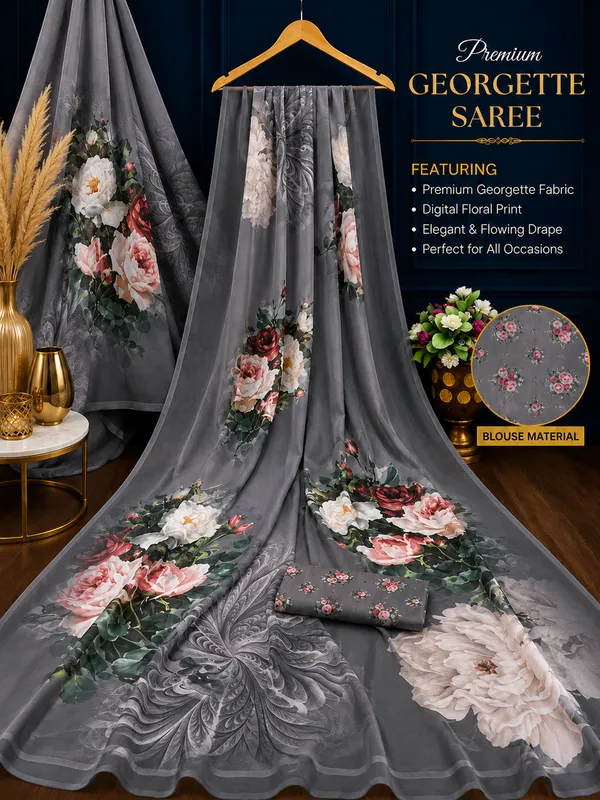Muted_Grey_Pure_Georgette_Saree_Matching_Blouse_Piece_For_Women