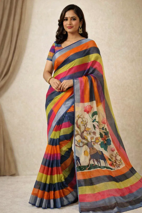 Pure_Jamdhani_Cotton_Saree_Matching_Blouse_Piece_For_Women