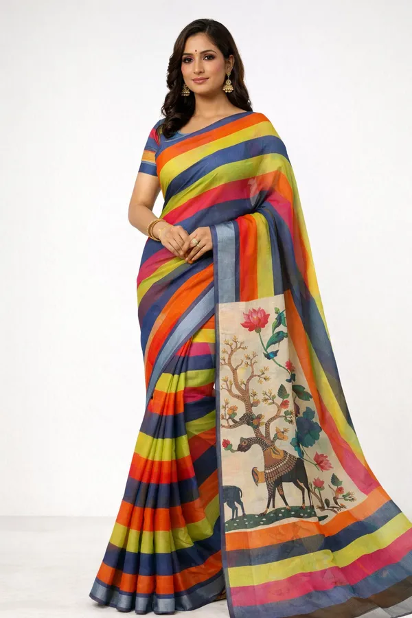 Pure_Jamdhani_Cotton_Saree_Matching_Blouse_Piece_For_Women