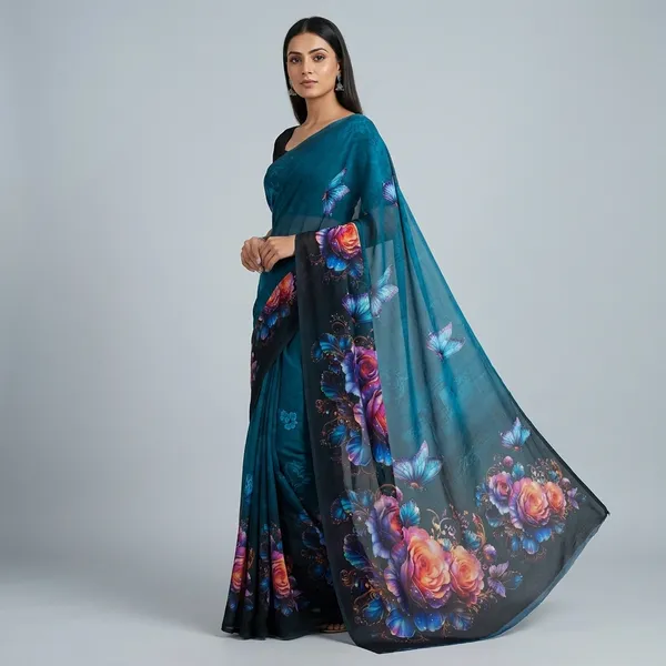 Pure_Georgette_Saree_Matching_Blouse_Piece_For_Women