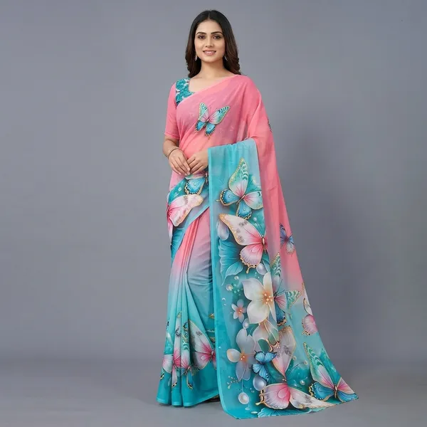 Pure_Georgette_Saree_Matching_Blouse_Piece_For_Women