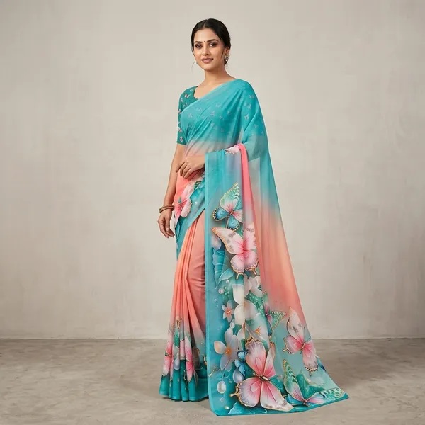 Pure_Georgette_Saree_Matching_Blouse_Piece_For_Women