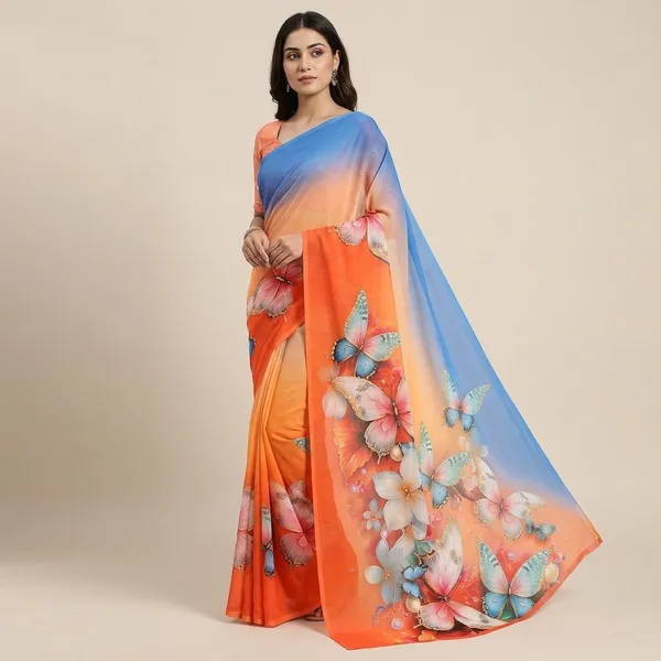 Pure_Georgette_Saree_Matching_Blouse_Piece_For_Women