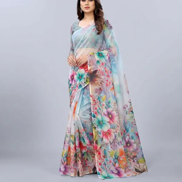 Pure_Georgette_Saree_Matching_Blouse_Piece_For_Women