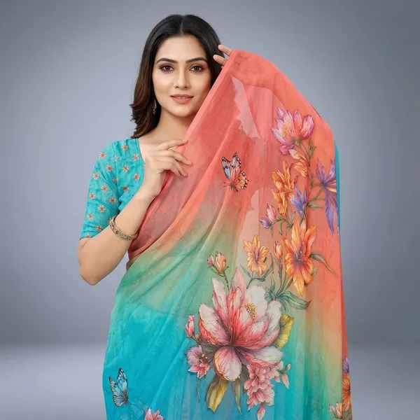 Pure_Georgette_Saree_Matching_Blouse_Piece_For_Women