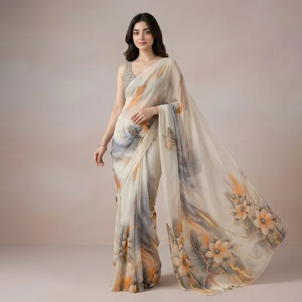 Off-White_Pure_Georgette_Saree_Matching_Blouse_Piece_For_Women