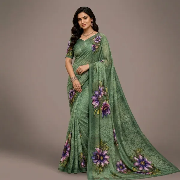 Pure_Georgette_Saree_Matching_Blouse_Piece_For_Women