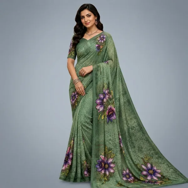 Pure_Georgette_Saree_Matching_Blouse_Piece_For_Women