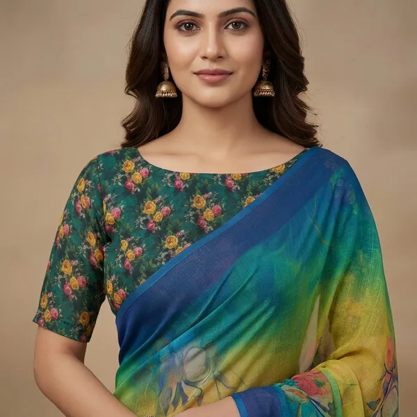 Pure_Georgette_Saree_Matching_Blouse_Piece_For_Women