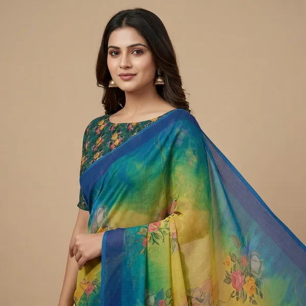 Pure_Georgette_Saree_Matching_Blouse_Piece_For_Women