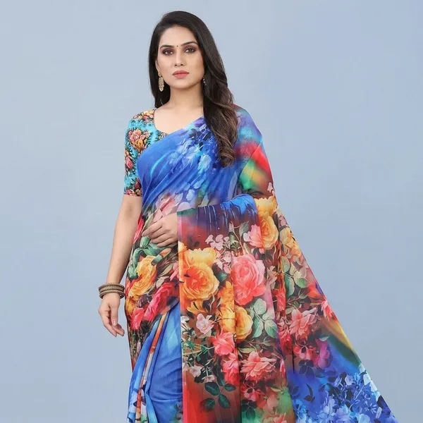 Pure_Georgette_Saree_Matching_Blouse_Piece_For_Women