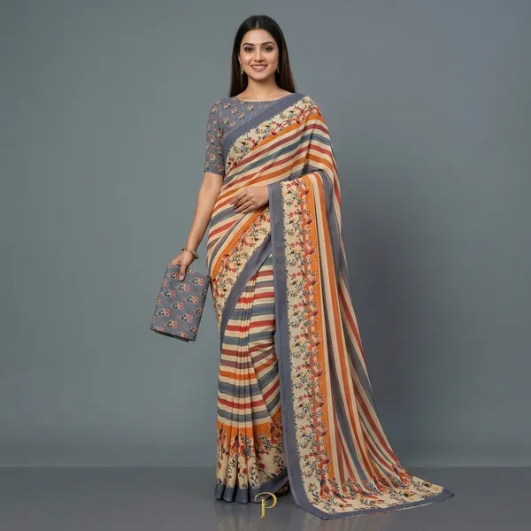 Pure_Georgette_Saree_Matching_Blouse_Piece_For_Women