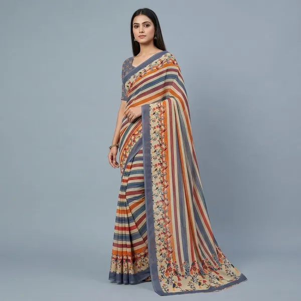 Pure_Georgette_Saree_Matching_Blouse_Piece_For_Women
